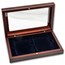 Black Wooden Glass-Top Slab Storage Box - Two Slab