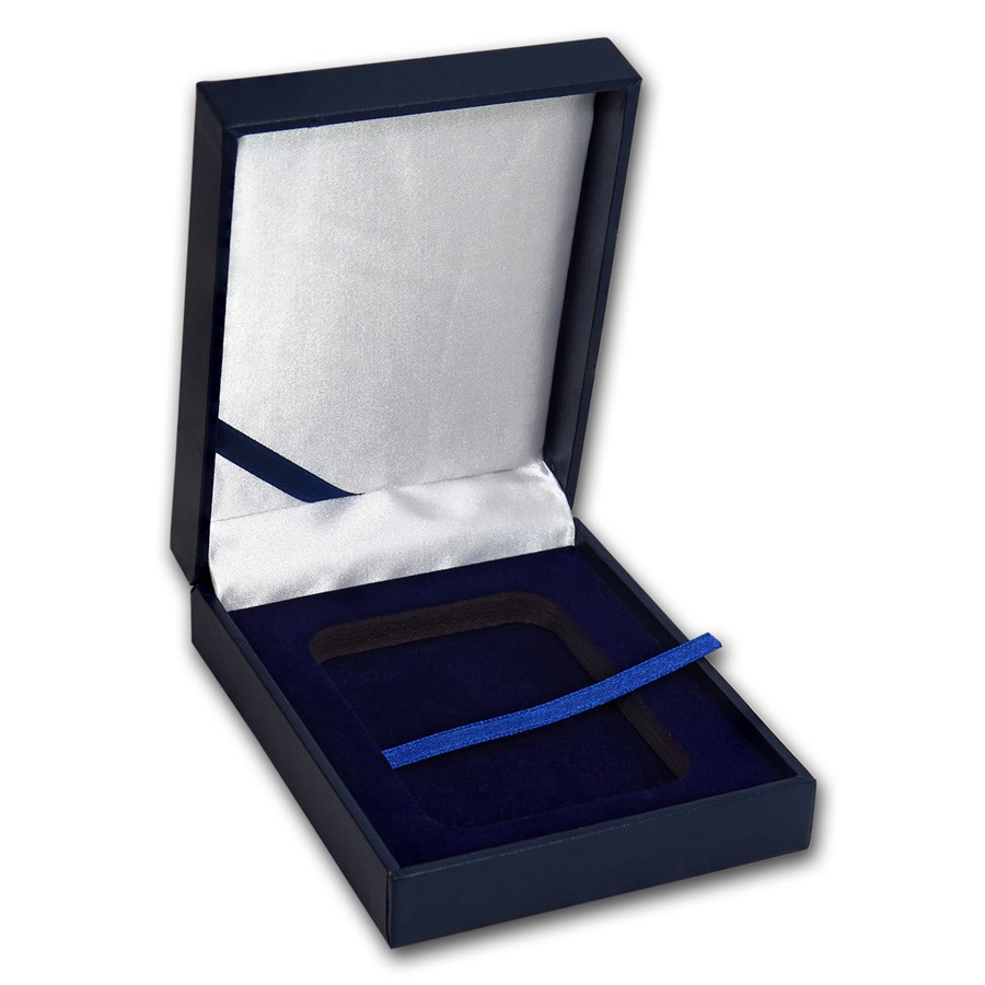 Blue Leatherette Display Box - Single Slab