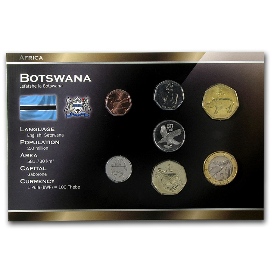 Buy Botswana 5 Thebe-5 Pula Coin Set Unc | APMEX