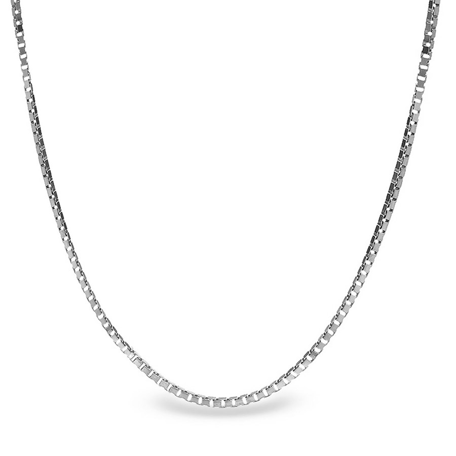 Box Chain Sterling Silver Necklace - 24 in.