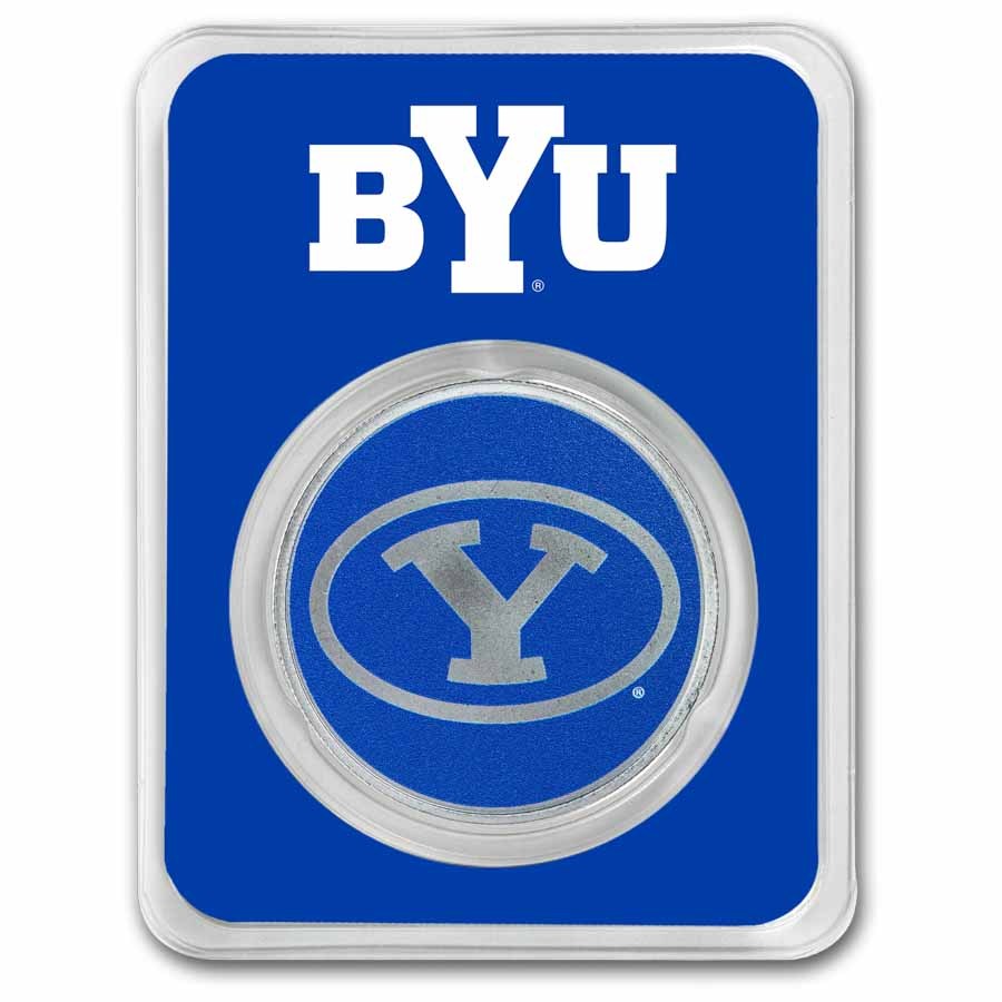 Brigham Young University 1 oz Silver Colorized Round (in TEP)