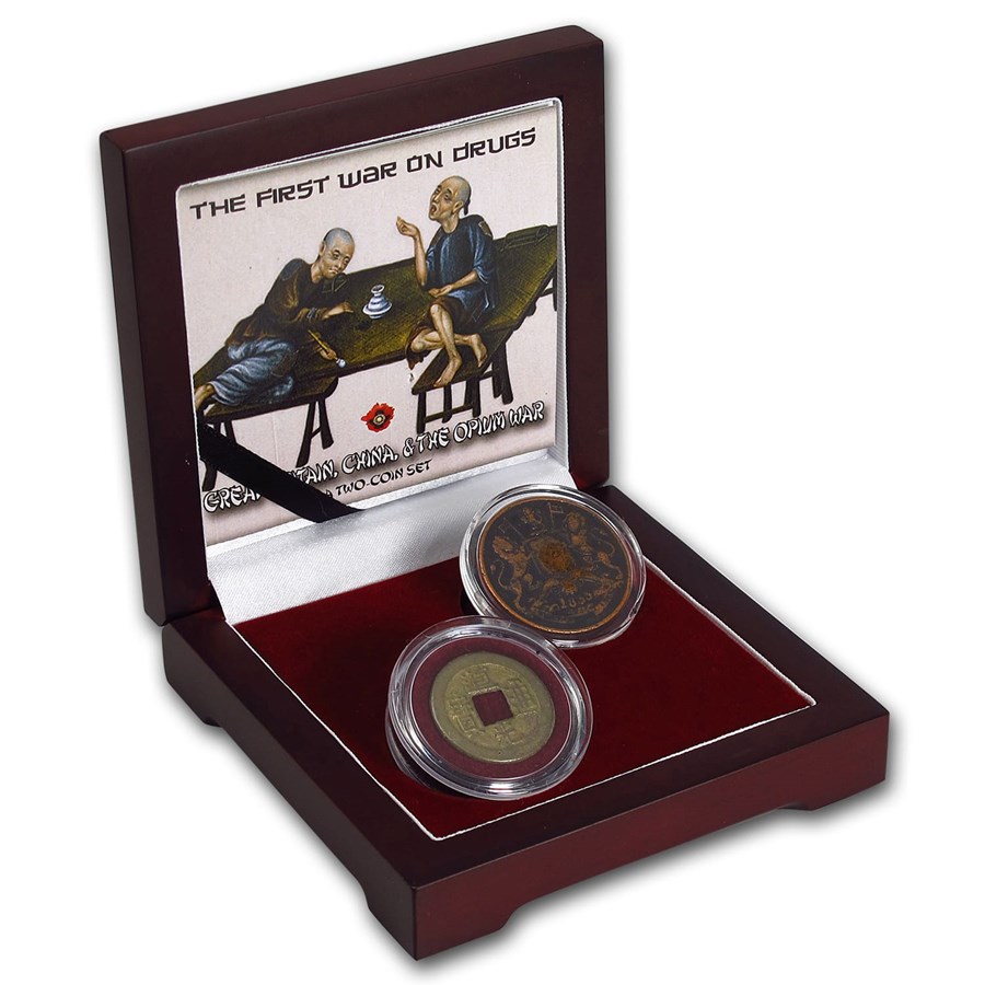 British India/China 2-Coin Set the First War on Drugs