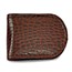 Brown Leather Crocodile Grain Money Clip