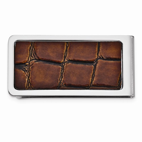 Brown Money Clip - Alligator