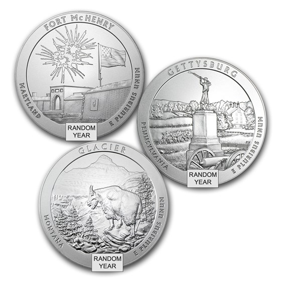 Burnished 5 oz Silver ATB Random Park (w/Box & COA) Burnished 5 oz Silver ATB Random Park (w/Box & COA)