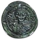 Byzantine 40 Nummi Justinian I (527-565 AD) AU NGC Byzantine 40 Nummi Justinian I (527-565 AD) AU NGC