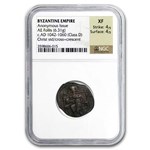 Byzantine Anonymous Follis Christ Seated (1042-61 AD) XF NGC