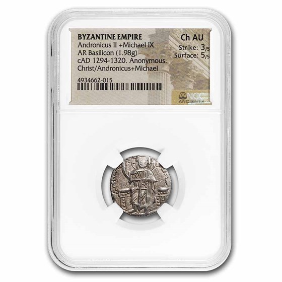 Byzantine AR Basilicon And. II & Mich. IX (1294-1320) Ch AU NGC