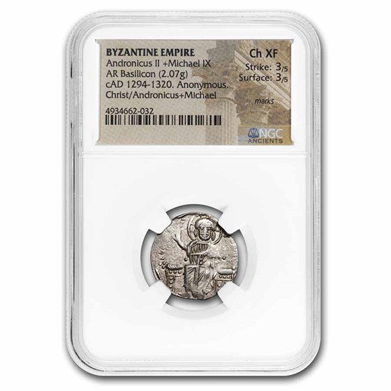 Byzantine AR Basilicon And. II & Mich. IX (1294-1320) Ch XF NGC Byzantine AR Basilicon And. II & Mich. IX (1294-1320) Ch XF NGC