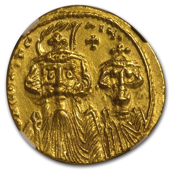 Byzantine Au Solidus Emperor Const. II & IV (641-668 AD) MS NGC Byzantine Au Solidus Emperor Const. II & IV (641-668 AD) MS NGC