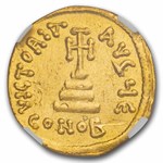 Byzantine AV Gold Solidus Constans II (641-668 AD) AU NGC (5/2)