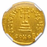 Byzantine AV Gold Solidus Constans II (641-668 AD) AU NGC (5/3)