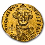 Byzantine AV Gold Solidus Constans II (641-668 AD) CH AU NGC 4/3