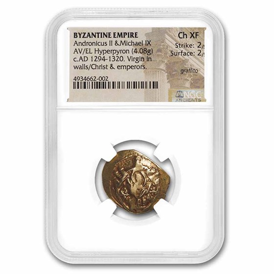 Byzantine AV Hyperpyron And. II & Mich. IX (1294-1320) Ch XF NGC Byzantine AV Hyperpyron And. II & Mich. IX (1294-1320) Ch XF NGC