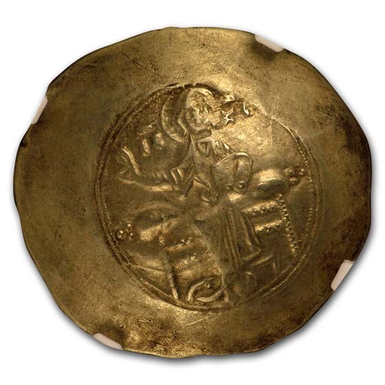 Byzantine EL Aspron Trachy John II (1118-1143 AD) Ch AU NGC
