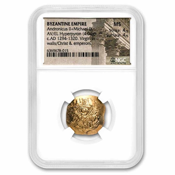 Buy 1282-1328 Byzantine Electron/Gold Hyperpyron MS 4/4 | APMEX