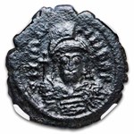 Byzantine Empire AE Follis Maurice Tiberius (582-602 AD) F NGC
