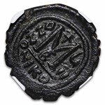 Byzantine Empire AE Follis Maurice Tiberius (582-602 AD) F NGC