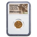 Byzantine Empire AV Solidus Justinian II (685-695 AD) Ch MS NGC Byzantine Empire AV Solidus Justinian II (685-695 AD) Ch MS NGC