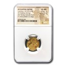 Byzantine Empire AV Solidus Leontius (695-698 AD) Ch MS NGC Byzantine Empire AV Solidus Leontius (695-698 AD) Ch MS NGC