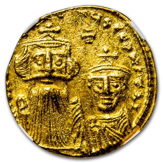 Byzantine Gold Constans II, Constant. IV (654-668 AD) Ch AU NGC Byzantine Gold Constans II, Constant. IV (654-668 AD) Ch AU NGC