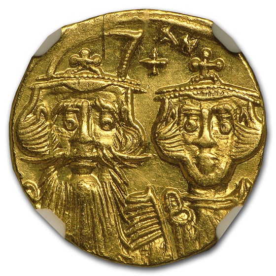 Byzantine Gold Constans II, Constant. IV (654-668 AD) Ch AU NGC Byzantine Gold Constans II, Constant. IV (654-668 AD) Ch AU NGC