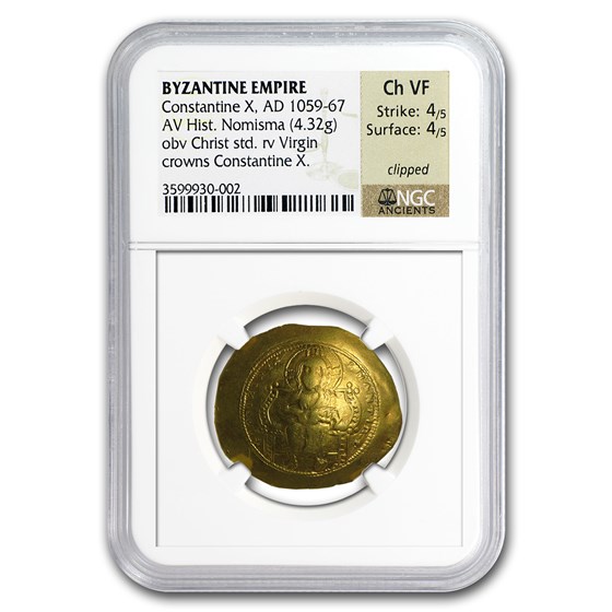 Byzantine Gold Emperor Constantine X (1059-1067 AD) CH VF NGC Byzantine Gold Emperor Constantine X (1059-1067 AD) CH VF NGC