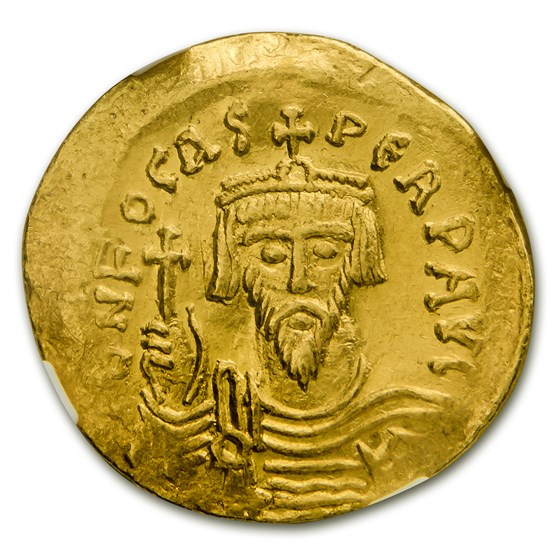 Byzantine Gold Emperor Phocas (602-610 AD) AU NGC Byzantine Gold Emperor Phocas (602-610 AD) AU NGC