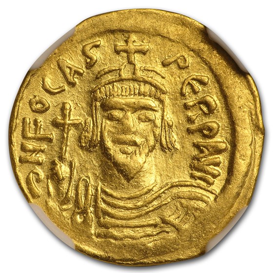 Byzantine Gold Emperor Phocas (602-610 AD) XF NGC Byzantine Gold Emperor Phocas (602-610 AD) XF NGC
