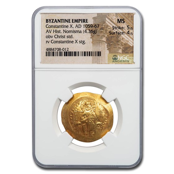 Byzantine Gold Histamenon Constantine X (1059-1067 AD) MS NGC