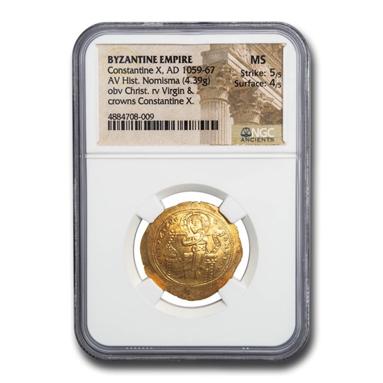 Byzantine Gold Histamenon Constantine X (1059-67 AD) MS NGC Byzantine Gold Histamenon Constantine X (1059-67 AD) MS NGC