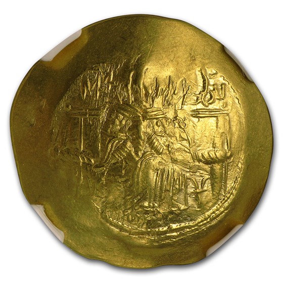 Byzantine Gold Hyperpyron Isaac II (1185-1195 AD) AU NGC Byzantine Gold Hyperpyron Isaac II (1185-1195 AD) AU NGC
