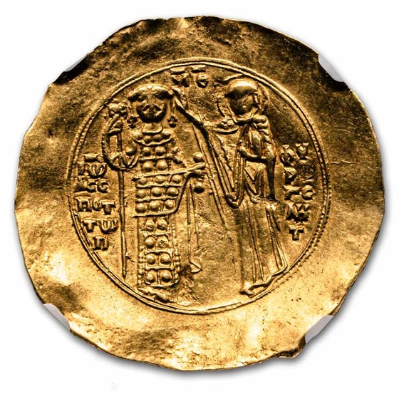 Byzantine Gold Hyperpyron John II Comnenus (1118-1143 AD) XF NGC