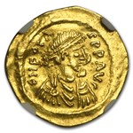 Byzantine Gold Semissis Emperor Phocas (602-610 AD) AU NGC