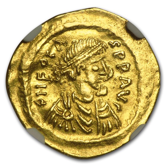 Byzantine Gold Semissis Emperor Phocas (602-610 AD) AU NGC