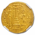 Byzantine Gold Solidus Constans II (654-668 AD) Ch XF NGC (2/3)