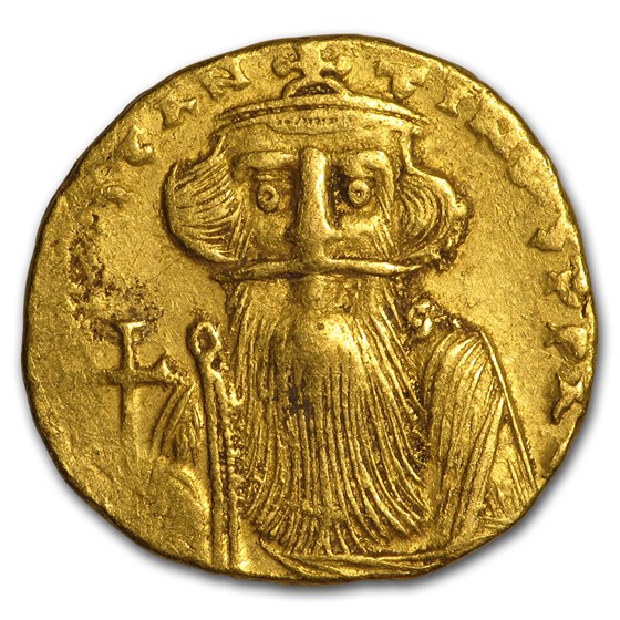 Byzantine Gold Solidus Emp Constans II (651-654 AD) XF Byzantine Gold Solidus Emp Constans II (651-654 AD) XF