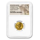 Byzantine Gold Solidus Emp. Constantine IV (668-685 AD) Ch AU NGC Byzantine Gold Solidus Emp. Constantine IV (668-685 AD) Ch AU NGC