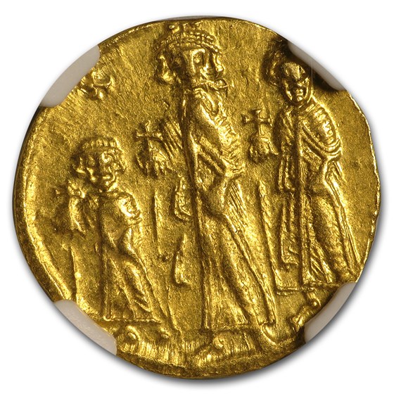 Byzantine Gold Solidus Emp Heraclius,Her,Con. 632-641 AD AU NGC Byzantine Gold Solidus Emp Heraclius,Her,Con. 632-641 AD AU NGC