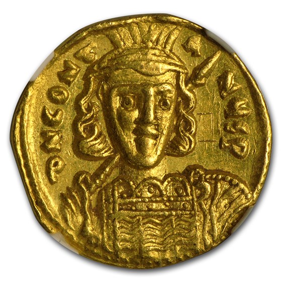 Byzantine Gold Solidus Emperor Constantine IV (668-685 AD) AU NGC