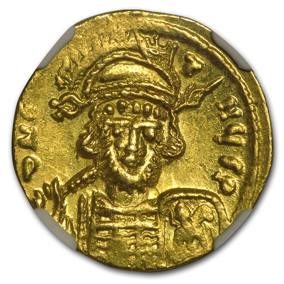 Byzantine Gold Solidus Emperor Constantine IV (668-685 AD) MS NGC Byzantine Gold Solidus Emperor Constantine IV (668-685 AD) MS NGC