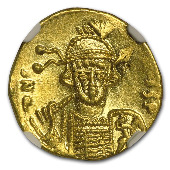 Byzantine Gold Solidus Emperor Constantine IV (668-685 AD) MS NGC