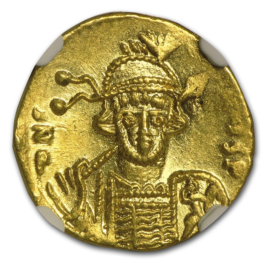 Byzantine Gold Solidus Emperor Constantine IV (668-685 AD) MS NGC