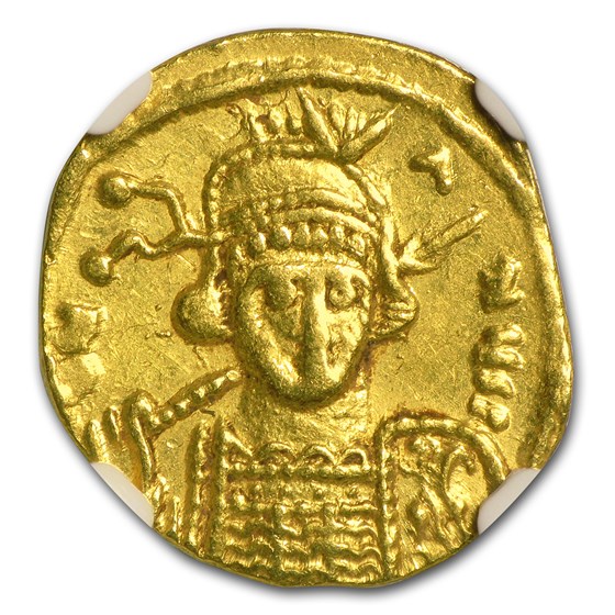 Byzantine Gold Solidus Emperor Constantine IV (668-685 AD) XF NGC Byzantine Gold Solidus Emperor Constantine IV (668-685 AD) XF NGC