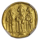 Byzantine Gold Solidus Emperor Heraclius (610-641 AD) NGC (Vault)
