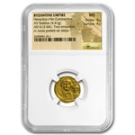 Byzantine Gold Solidus Emperor Heraclius (613-641 AD) MS NGC