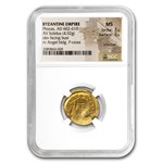 Byzantine Gold Solidus Emperor Phocas (602-610 AD) MS NGC