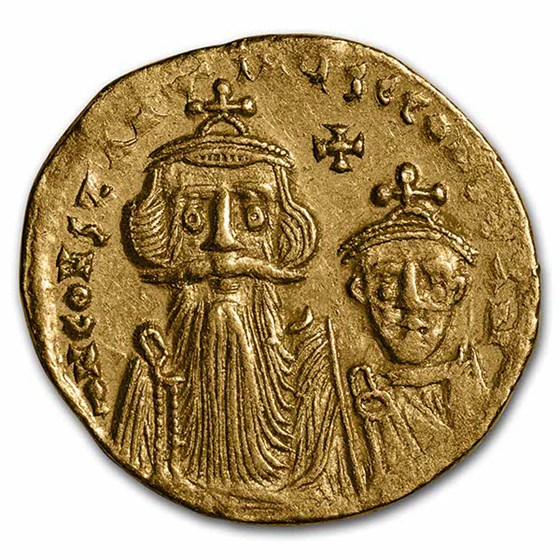 Byzantine Gold Solidus Heraclius and Son (610-641 AD) Ch XF Byzantine Gold Solidus Heraclius and Son (610-641 AD) Ch XF