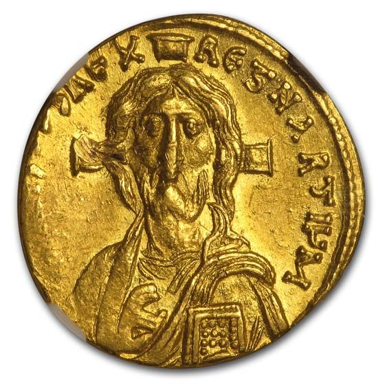 Byzantine Gold Solidus Justinian II (685-695 AD) AU NGC