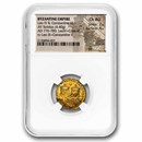 Byzantine Gold Solidus Leo IV+ Const. VI (776-780 AD) Ch AU NGC